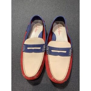 Cole‎ Haan Red Blue Cream Lofers Men Soft Light Slip On Size 11M NWOB
